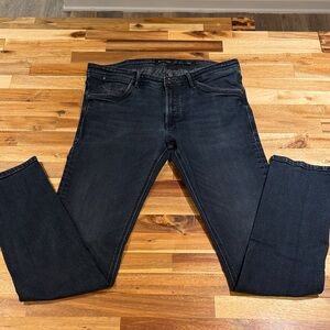 Massimo Dutti Men's Black Straight Jeans